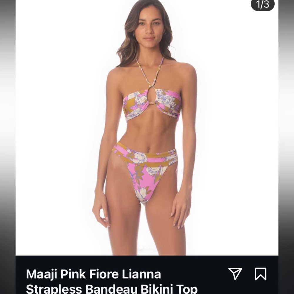 Maaji Pink Fiore Bikini Top and Bottom